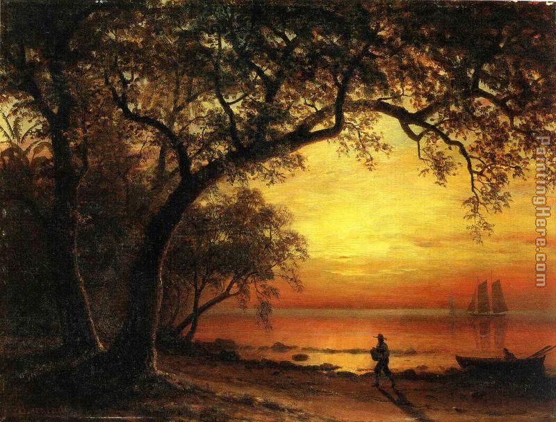 Island of New Providence painting - Albert Bierstadt Island of New Providence art painting
